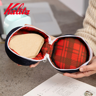 Kalita牛仔布收纳袋蛋糕滤纸155/185号手冲咖啡V60滤杯便携收纳包