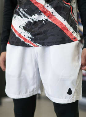 【RacketBrothers球拍兄弟】网球速干黑/白纯色速干运动8英寸短裤