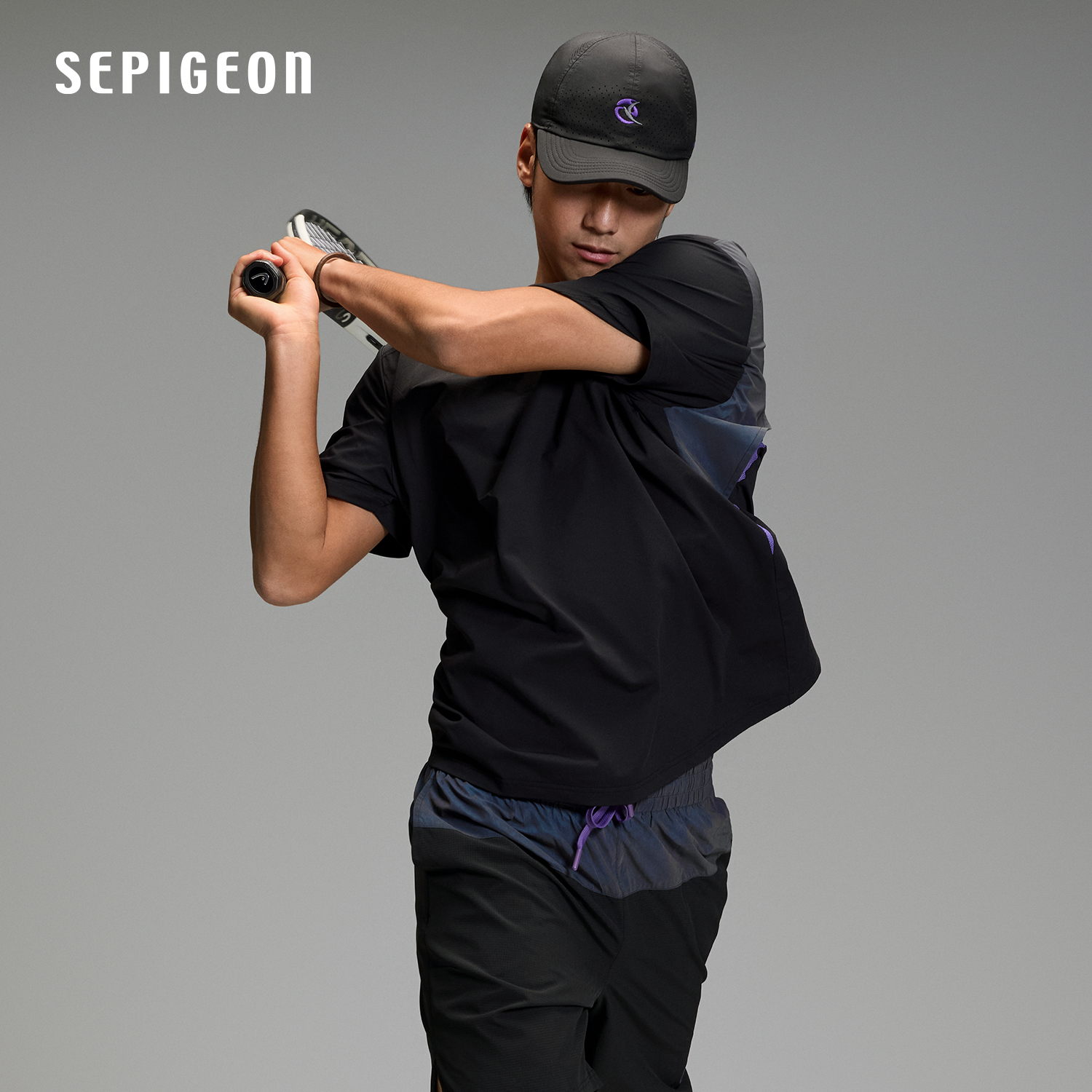 SEPIGEON反光尾翼拼接T恤网球服上衣
