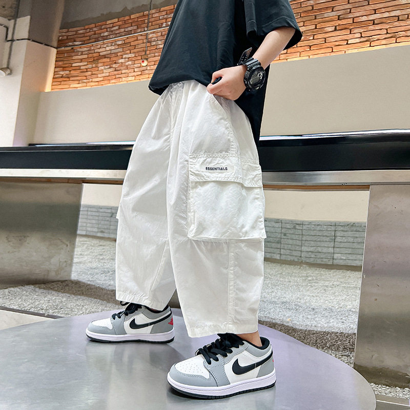 男童夏季灯笼七分工装裤2026新款中大儿童装男孩休闲宽松薄款裤子