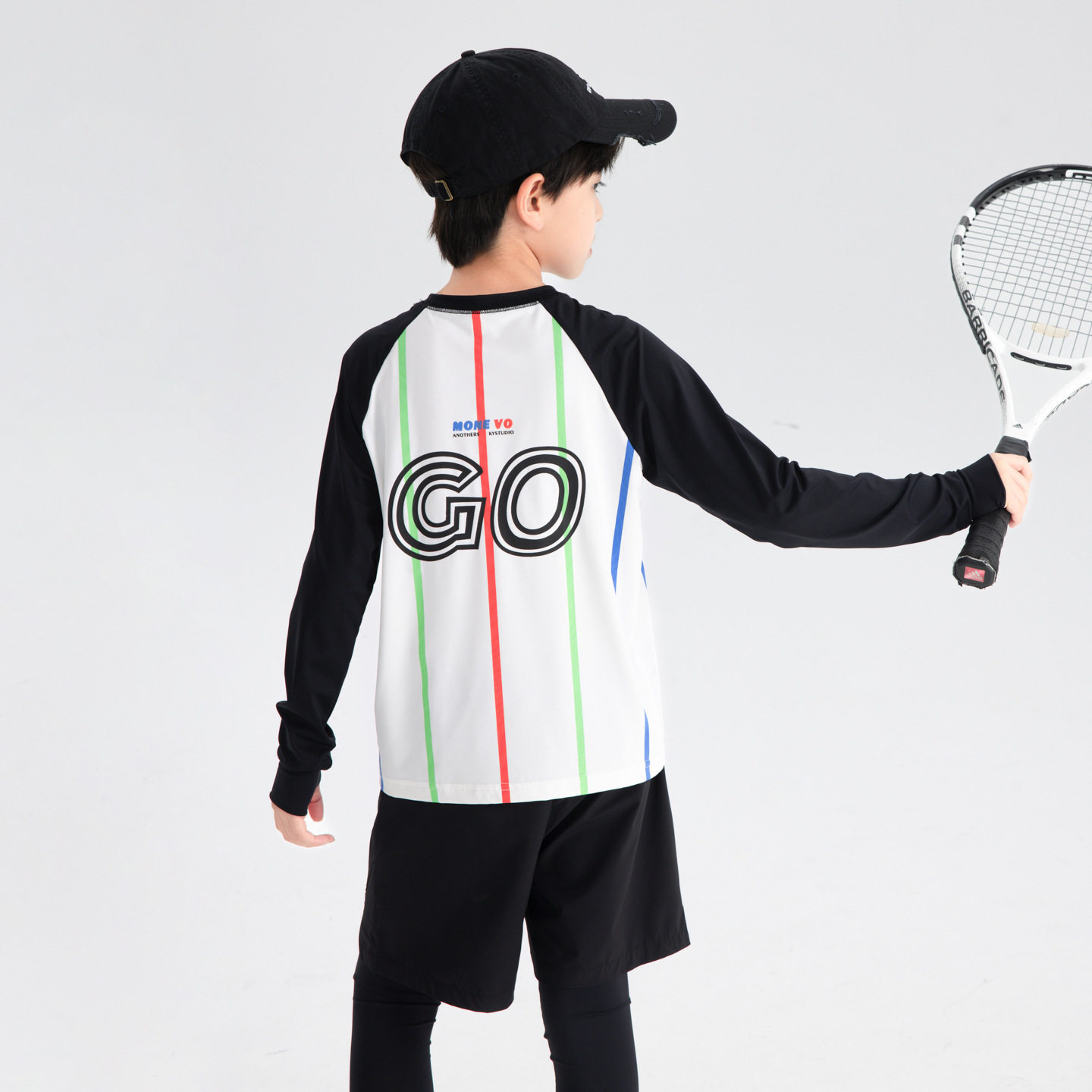 男童春装运动速干长袖骑行服t恤2026新款青少年儿童轻薄跑步上衣