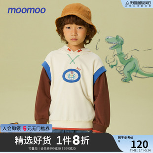 男连帽卫衣秋玩具总动员假两件 moomoo童装 IP联名