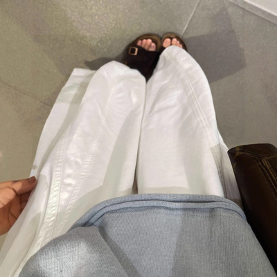 春秋高腰阔腿九分女裤显瘦遮胯