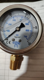 60MM直立式50KG/700PSI充油压力表YN60耐震压力表水压表雅德代理