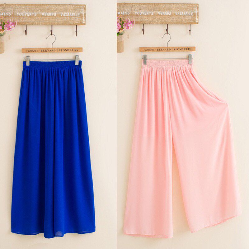 新款夏装大码女装韩版宽松松紧腰雪纺裤裙裤休闲裤阔腿裤长裤7分在类目 女装/女士精品, 裤子, 休闲裤中 - 来自Buy2taobao.com提供专业的淘宝代购服务