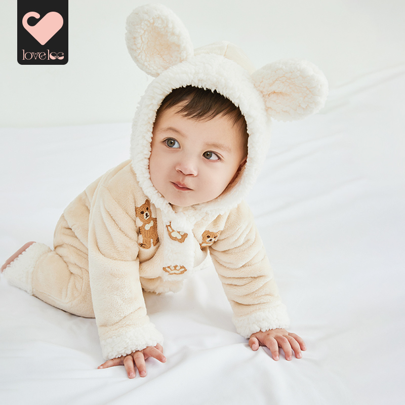 loveloveloc秋冬加绒加厚爬服