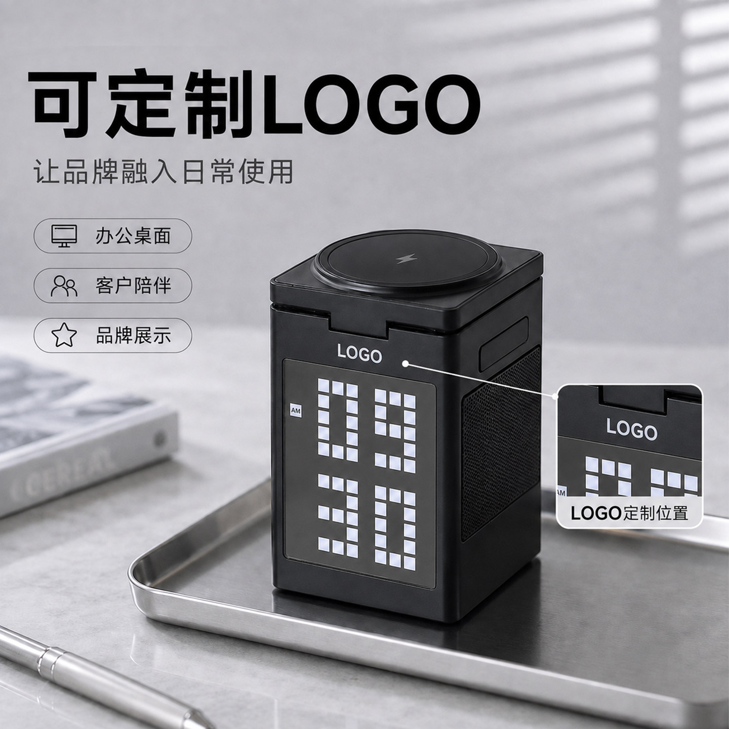 企业礼品员工福利商务客户伴手礼蓝牙音响无线充logo可定制中秋节