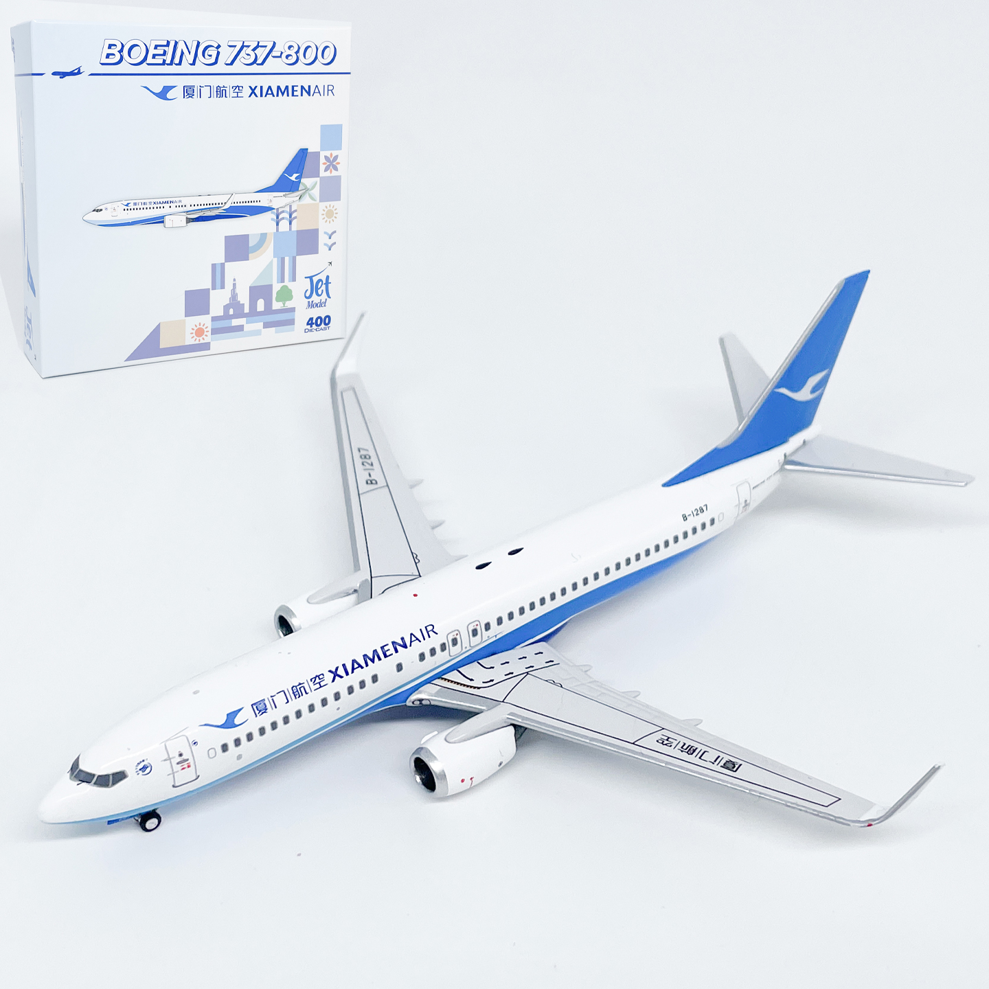 JET 1:400厦门航空波音B737-800客机合金飞机模型收藏摆件