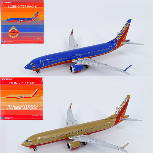 NGLITE1:400美国西南航空B737MAX8客机N871HK N872CB飞机模型合金