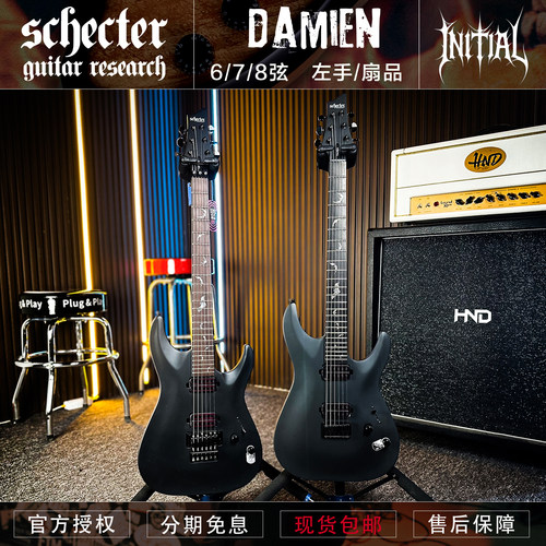 斯科特Schecter 印尼产小蝙蝠Damien-6/FR穿体双摇金属摇滚电吉他