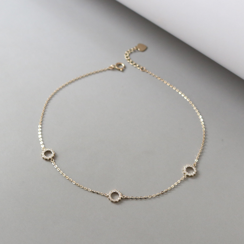 精致款滿鉆鑲嵌時尚百搭金腳鏈