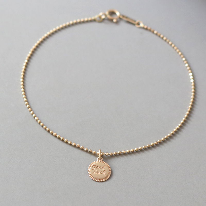 高級感韓國純14k素鏈好運金腳鏈