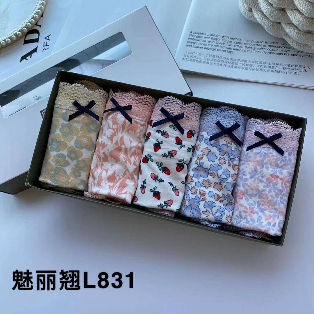 魅丽翘L831清新花色弹力内裤