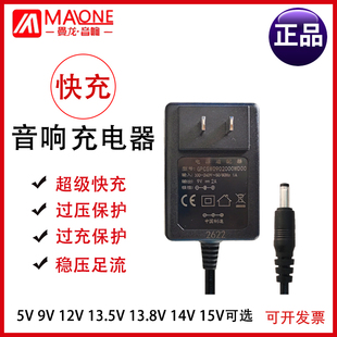 曼龙户外广场舞拉杆音响充电器15v2A 9V 13.5V 14V快充充电器音箱