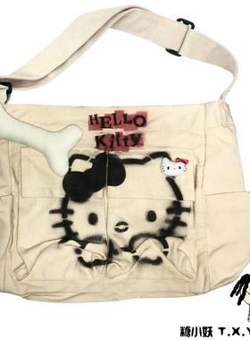 Kawaii Sanrio kt HandPainted Heartbreak Inkjet Disressed Co