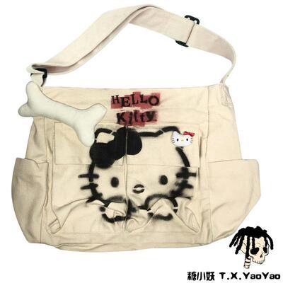 Kawaii Sanrio kt HandPainted Heartbreak Inkjet Disressed Co