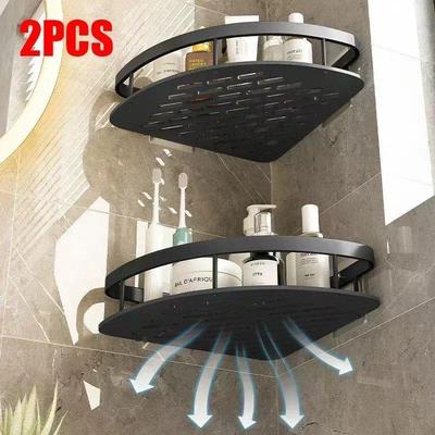 Bathroom Nailfree Shelf Shower Corner Shelf Aluminum Shampo