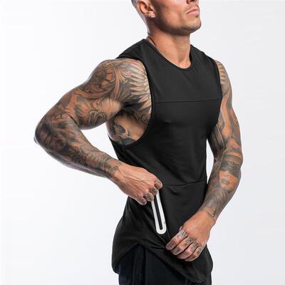 Sport Tank Top Men Fitness Sleeveless Gym TShirt Men Bodybu