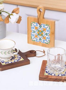 Solid wood heatresistant heatinsulating pad围炉煮茶砂锅垫