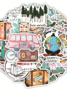 50PCS Travel World Stickers For Waterproof Decal Laptop Moto