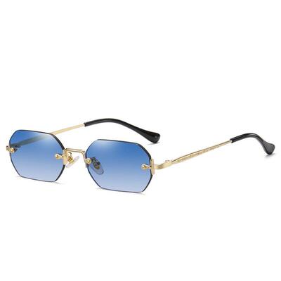 Rimless Rectangle Sunglasses Small Men Glasses Women Metal G