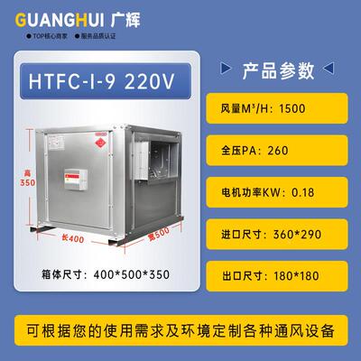 新款无离框架烟外转子静柜式心风机HTFC音新风净化厨房排商用排风