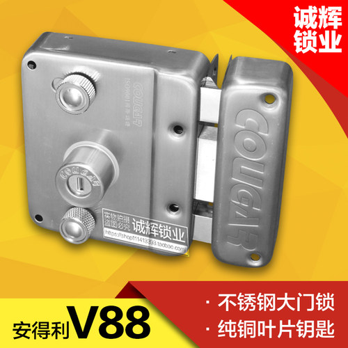 纯铜老式大门锁爆款不锈钢