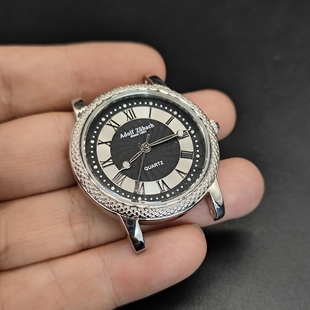 漂亮扫秒儒雅复古男士全钢超薄小表盘手表小众格调雕花表壳石英表