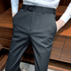 男士 子男款 春季 裤 休闲西裤 九分裤 松紧腰西装 垂坠感感修身 0204w