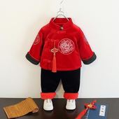 唐装 周岁抓周中国风礼服 加厚绒新年套装 棉服拜年服男女儿童冬季 款