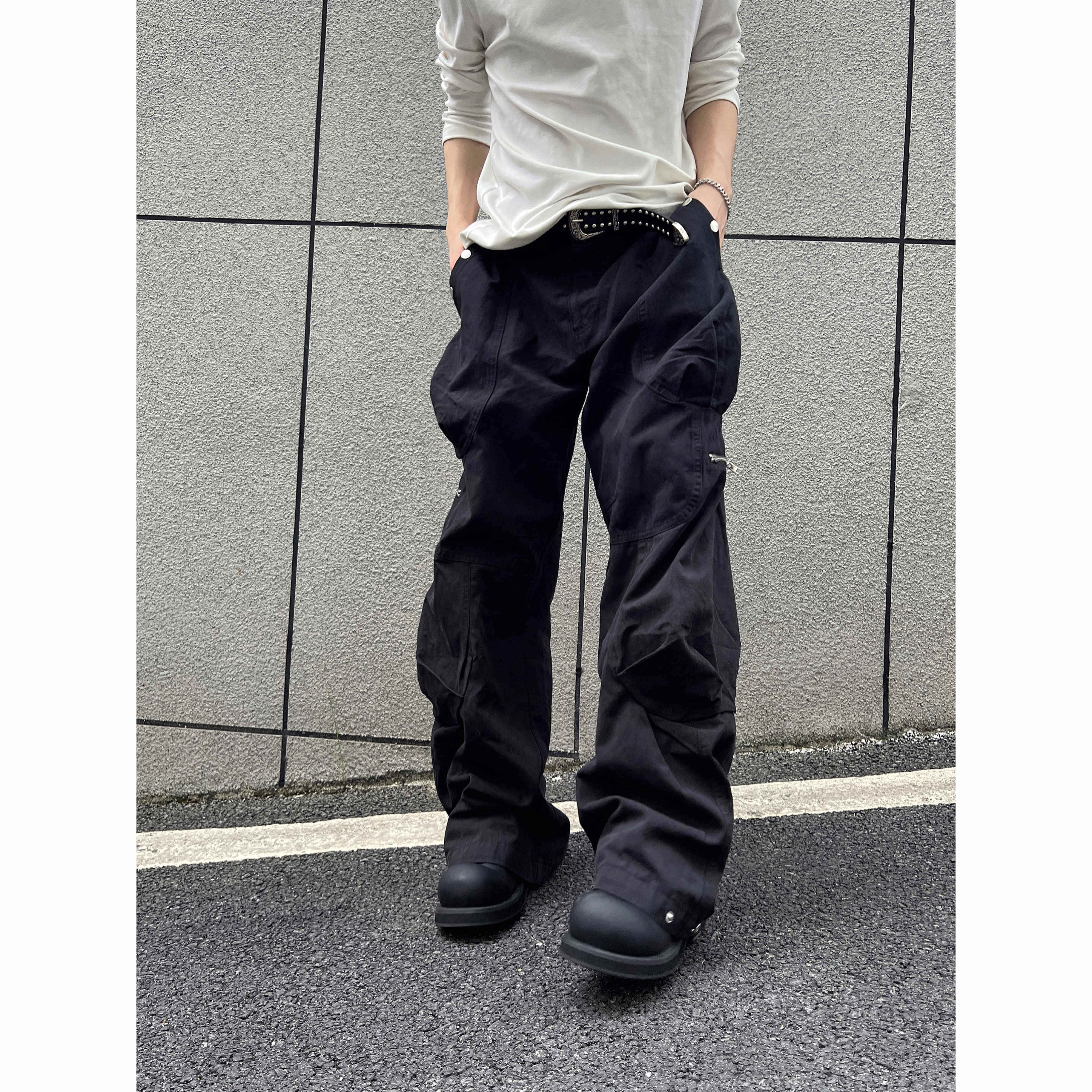 F383 2024美式复古多口袋工装裤直筒休闲宽松百搭裤子男女款潮牌