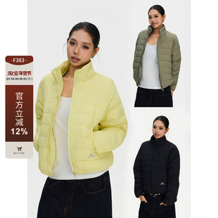 F383 美式复古冬季简约百搭保暖排骨羽绒服立领外套男女休闲上衣