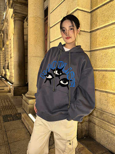 F383美式潮连帽套头卫衣