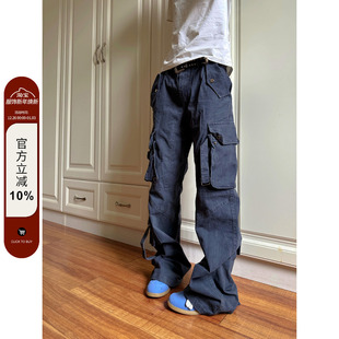 2025美式 休闲机能vibe长裤 复古多口袋小众工装 飘带男女款 裤 F383