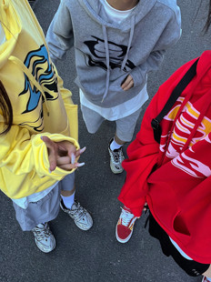 宽松休闲抽绳帽衫 多色百搭个性 卫衣男女 2023AW国潮原创美式 F383