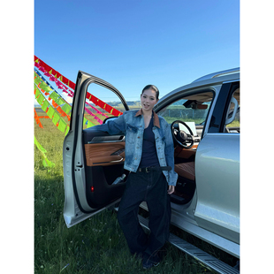 F383 美式复古高级感做旧水洗灯芯绒领牛仔外套休闲显瘦百搭夹克