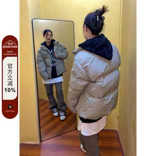 情侣百搭棉服外套 复古字母刺绣棉衣冬季 F383 2025AW国潮原创美式