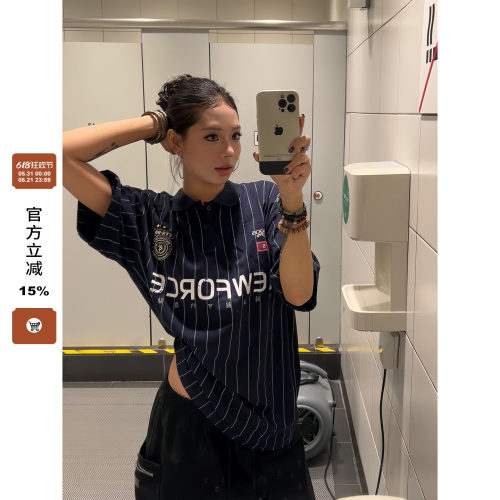 【F383】条纹运动球衣POLO衫