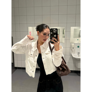 F383 美式复古辣妹短款牛仔短外套开衫夹克设计感宽松百搭显瘦ins