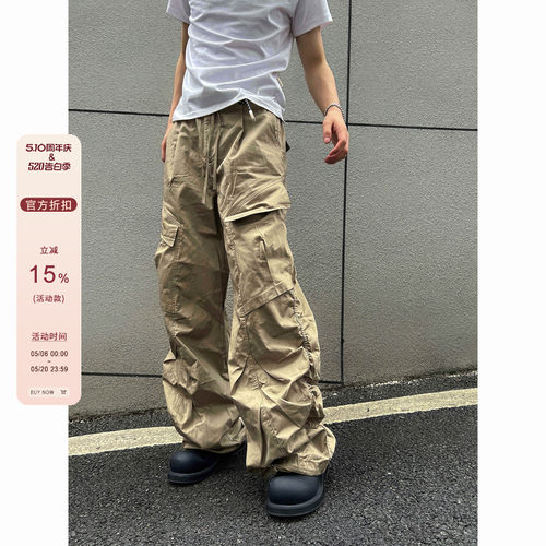 【F383】多口袋工装裤