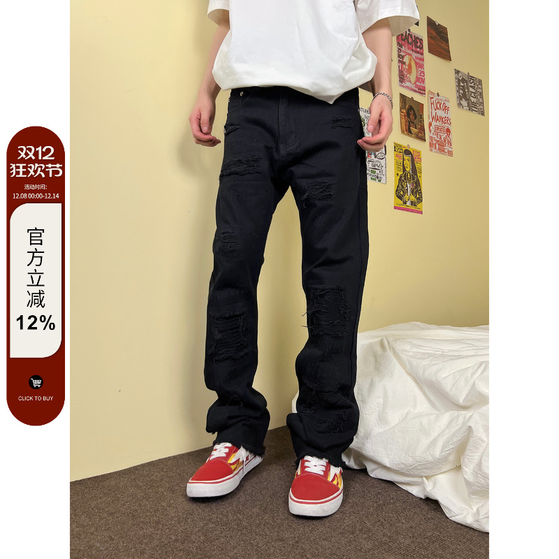 F383拉链长裤牛仔四季可穿