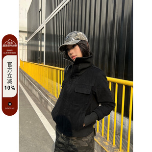 辣妹百搭休闲短款 F383 修身 复古翻领双拉链开衫 外套女ins 2025美式