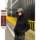 2026美式 复古翻领双拉链开衫 修身 F383 辣妹百搭休闲短款 外套女ins