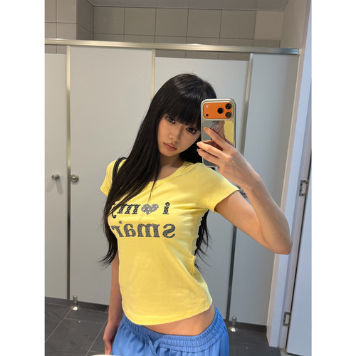 FFR波点爱心字母印花正肩短袖
