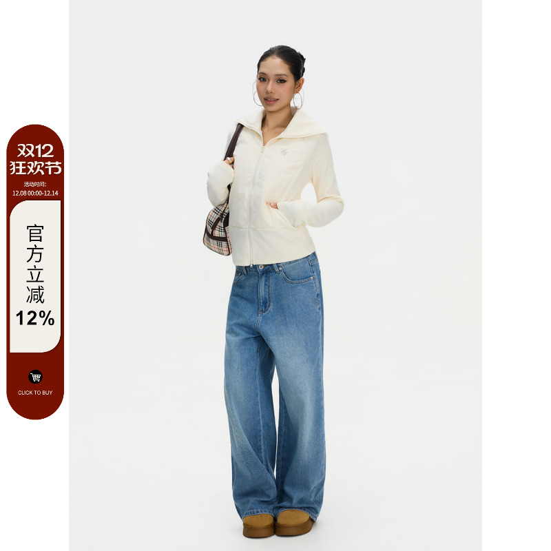 F383辣妹双拉链保暖羽绒服