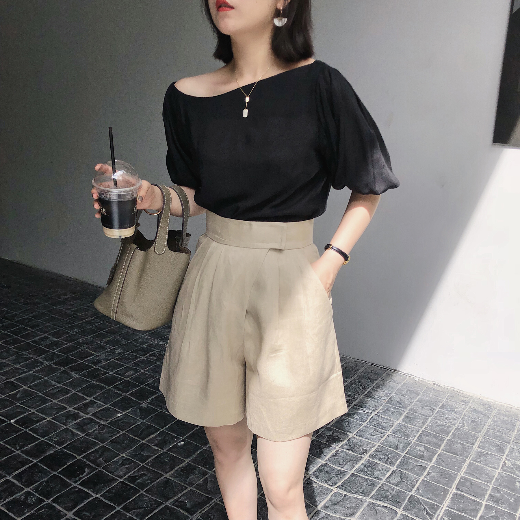 西装短裤新款韩国宽松阔腿裤子