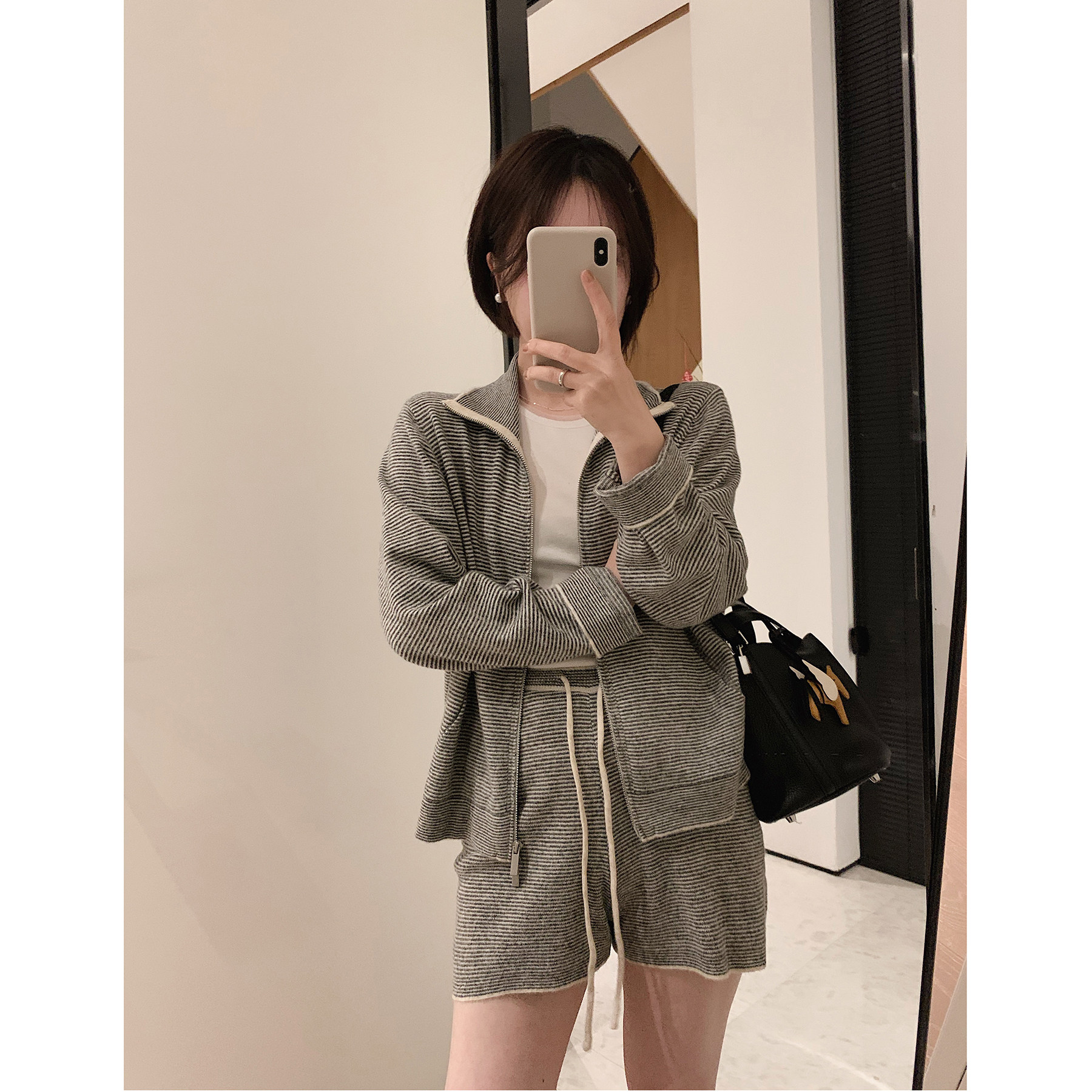 misslady复古软糯针织拉链卫衣外套系带短裤套装两件套女舒适百搭,女装/女士精品,时尚套装,淘宝优惠券,粉丝福利购,淘宝优惠卷