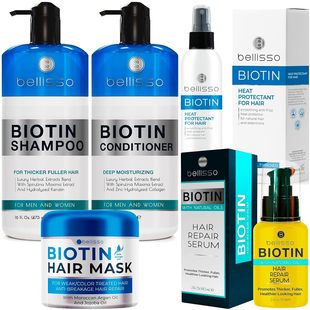 美国直邮BELLISSO BIOTIN增厚Thick洗发水护发素发膜精油深层修复