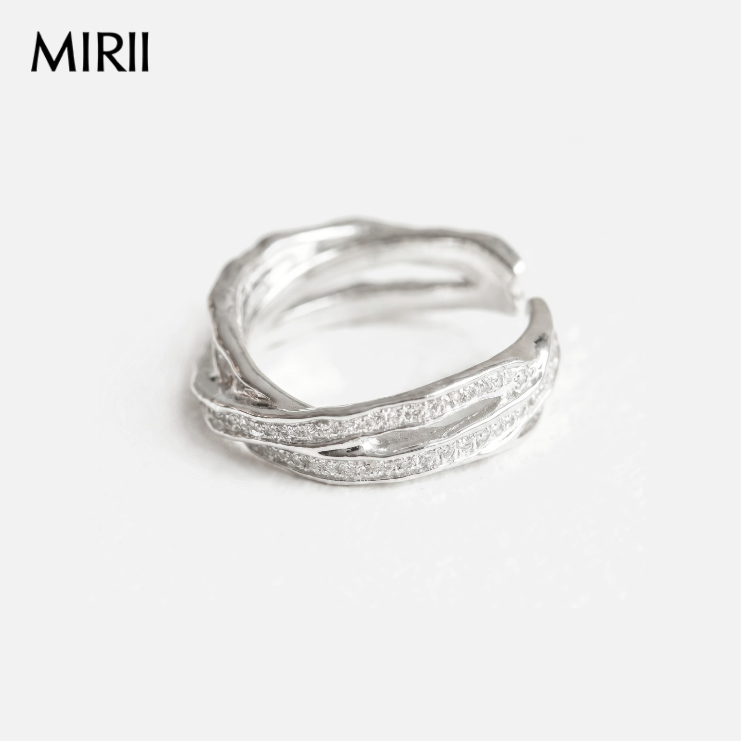 MIRII秘日 缠绕情侣对戒 纯银精致轻奢原创小众设计开口可调节