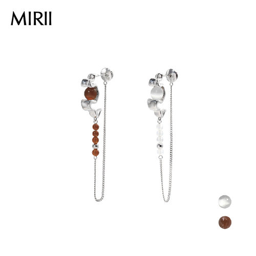 MIRII秘日手工褶皱串珠耳钉链